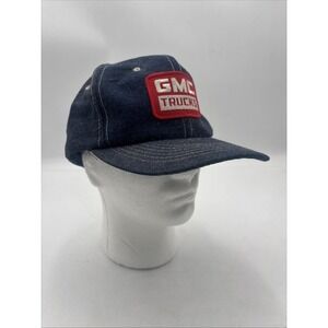 Vintage GMC Trucks Denim Adjustable Mesh Trucker Snapback Hat Cap